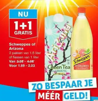 Hoogvliet Schweppes Of Arizona 1+1 Gratis aanbieding