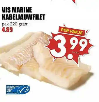 MCD Supermarkt Vis Marine Kabeljauwfilet aanbieding