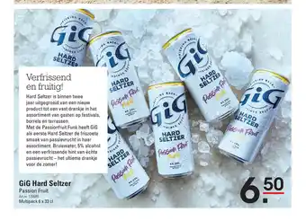 Sligro GiG Hard Seltzer Passion Fruit Multipack 6 x 33 cl aanbieding