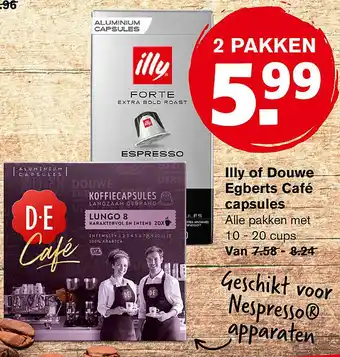 Hoogvliet Illy of Douwe Egberts Café capsules aanbieding