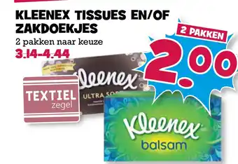 Boon`s Markt Kleenex tissues en/of zakdoekjes aanbieding