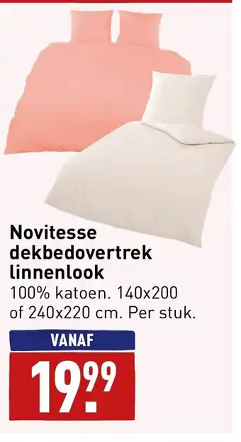 ALDI Novitesse dekbedovertrek linnenlook 140x200 of 240x220 cm per stuk aanbieding