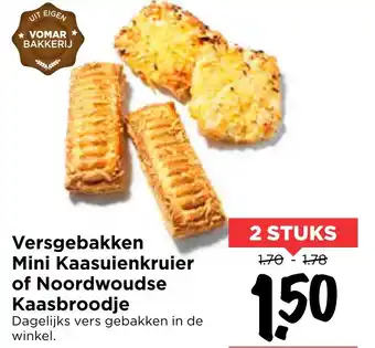 Vomar Voordeelmarkt Versgebakken Mini Kaasuienkruier aanbieding