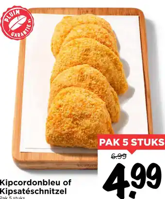 Vomar Voordeelmarkt Kipcordonbleu of Kipsatéschnitzel aanbieding