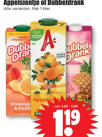 Dirk Appelsientie of Dubbeldrank aanbieding