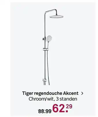 Karwei Tiger Regendouche Akcent > Chroom-Wit, 3 Standen aanbieding