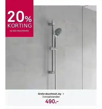 Karwei Grohe Doucheset Jot > 3 Straalstanden 20% Korting aanbieding