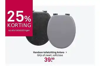 Karwei Handson Toiletzitting Antero > Grijs Of Zwart, Softclose 25% Korting aanbieding