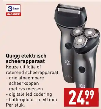 ALDI Quigg elektrisch scheerapparaat per stuk aanbieding