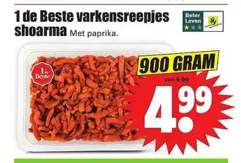 Dirk 1 de beste varkensreepjes shoarma met paprika 900 gram aanbieding