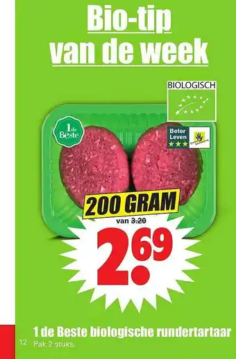 Dirk 1 de beste biologische rundertartaar 200 gram aanbieding