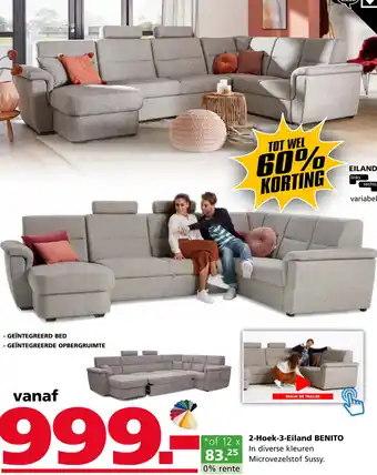 Seats and Sofas 2-Hoek-3-Eiland BENITO vanaf aanbieding