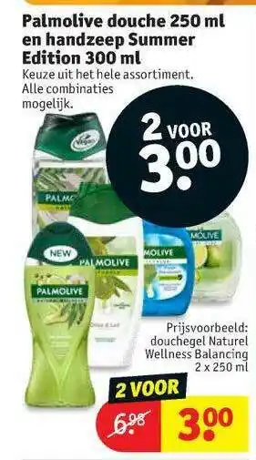 Kruidvat Palmolive Douche 250 Ml En Handzeep Summer Edition 300 Ml aanbieding