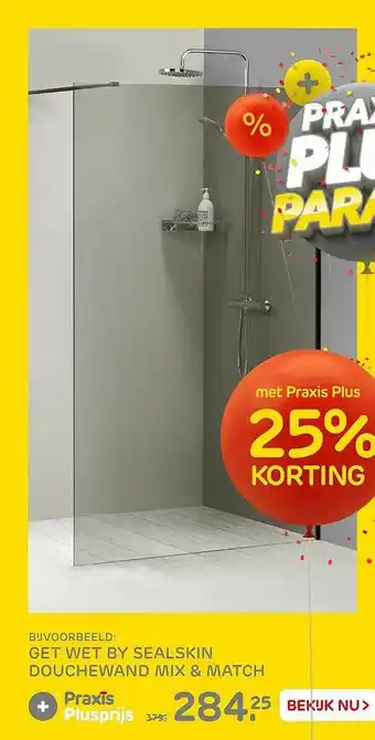 Praxis Get Wet By Sealskin Douchewand Mix & Match 25% Korting aanbieding