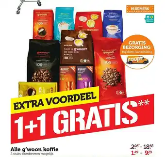 Coop Alle G'woon Koffie 1+1 Gratis aanbieding