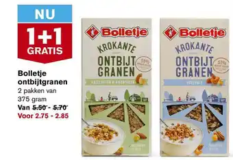 Hoogvliet Bolletje Ontbijtgranen 1+1 Gratis aanbieding