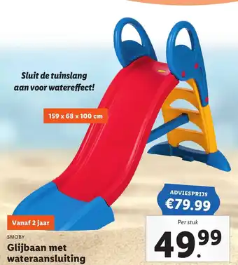 Lidl Smoby Glijbaan met wateraansluiting 159x68x100 cm per stuk aanbieding