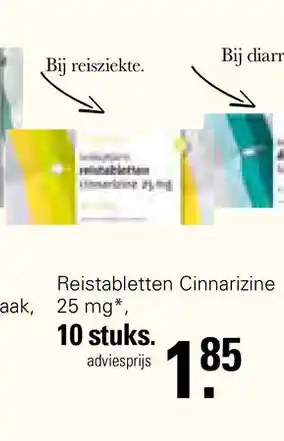 De Online Drogist Leidapharm Reistabletten Cinnarizine 25 mg 10 stuks aanbieding