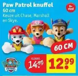 Kruidvat Paw Patrol Knuffel 60 Cm aanbieding