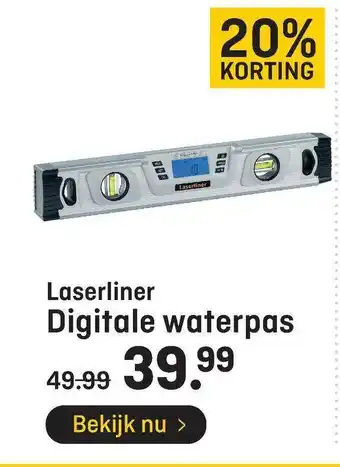 Hubo Laserliner Digitale Waterpas 20% Korting aanbieding