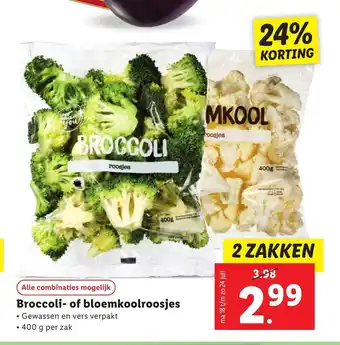 Lidl Broccoli-of bloemkoolroosjes 2 zakken aanbieding