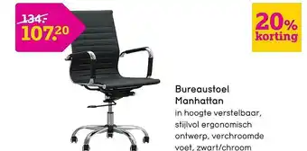 Leen Bakker Bureaustoel Manhattan 20% Korting aanbieding