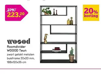 Leen Bakker Roomdivider Woood Teun 20% Korting aanbieding