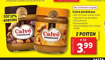 Lidl Calve pindakaas 2 potten aanbieding