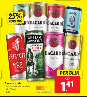 Lidl Bacardi-mix per blik aanbieding