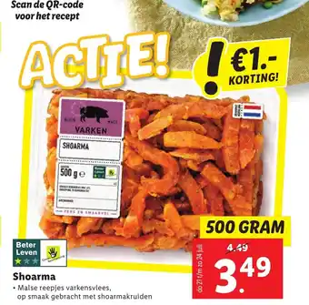 Lidl Shoarma 500 gram aanbieding