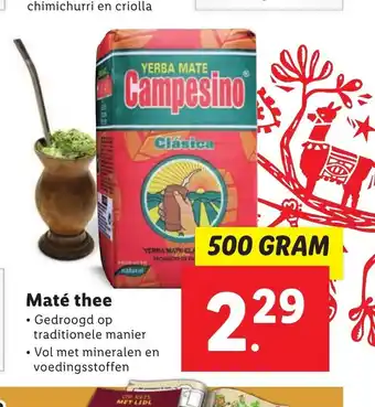 Lidl Mate thee 500 gram aanbieding