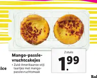 Lidl Mango-passie-vruchtcakejes 2 stuks aanbieding