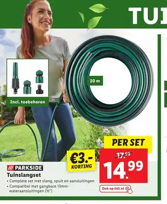 Lidl Parkside Tuinslangset per set aanbieding