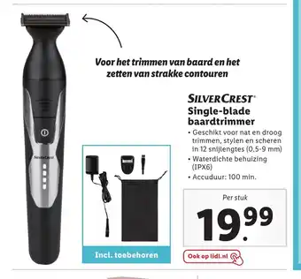 Lidl Silvercrest Single0blade baardtrimmer per tuk aanbieding