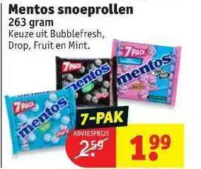 Kruidvat Mentos Snoeprollen aanbieding