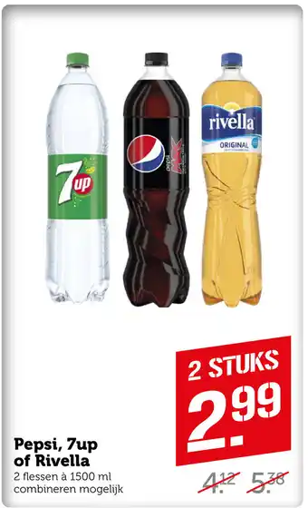 Coop Pepsi, 7up of Rivella 1500 ml aanbieding