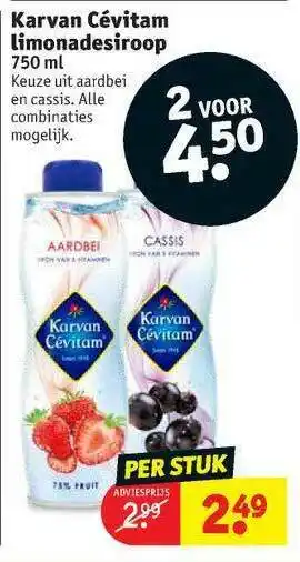 Kruidvat Karvan Cévitam Limonadesiroop aanbieding