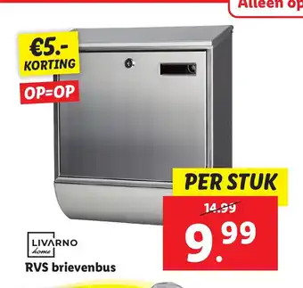 Lidl Livarno Home RVS brievenbus per stuk aanbieding