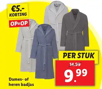 Lidl Dames- of heren badjas per stuk aanbieding