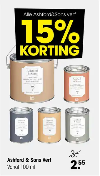 Kwantum Ashford & Sons Verf 100 ml aanbieding