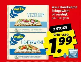 Boni Wasa Knäckebröd Lichtgewicht Of Vezelrijk aanbieding