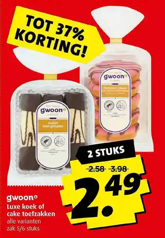 Boni Gwoon Luxe Koek Of Cake Toefzakken Tot 37% Korting aanbieding