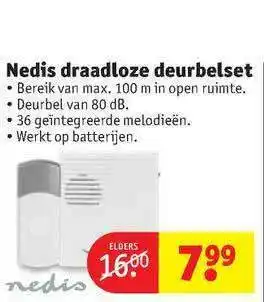 Kruidvat Nedis Draadloze Deurbelset aanbieding