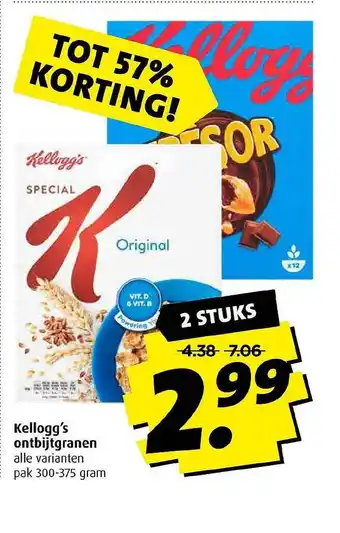 Boni Kellogg's Ontbijtgranen Tot 57% Korting aanbieding