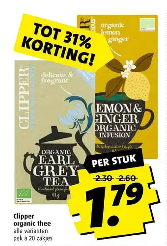 Boni Clipper Organic Thee Tot 31% Korting aanbieding