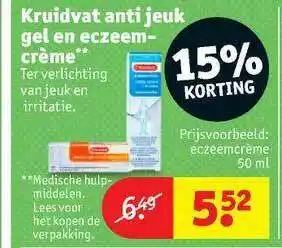 Kruidvat Kruidvat Anti Jeuk Gel En Eczeemcrème 15% Korting aanbieding