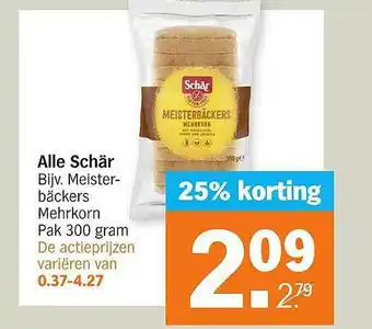 Albert Heijn Alle Schär 25% Korting aanbieding