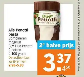 Albert Heijn Alle Penotti Pasta aanbieding