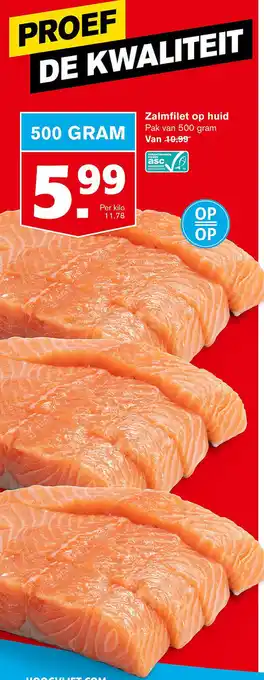 Hoogvliet Zalmfilet op huid 500 gram aanbieding