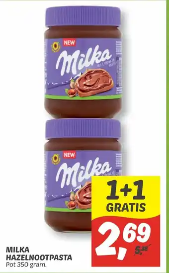 Dekamarkt Milka hazelnootpasta 350 gram aanbieding